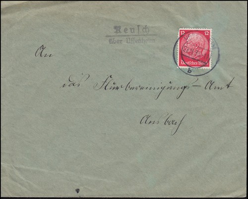 Landpost stempel reusch - reusch, über