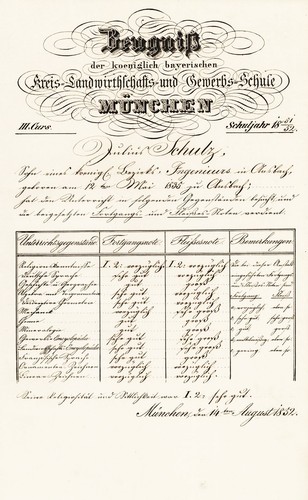 Zeugnis julius schulz ansbach - zeugnis,