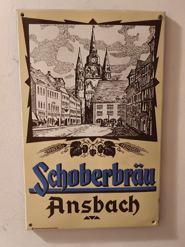 Emailschild schoberbräu - emailschild,