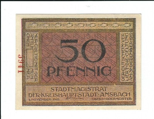 Notgeld ansbach stadt - notgeld,