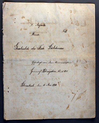 Historischer schulaufsatz 1912 - historischer,