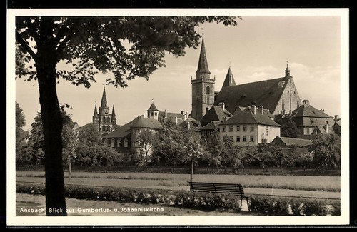 Ansbach ansichtskarte blick - ansichtskarte,,