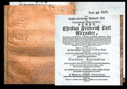 1773 ansbach festschrift - ansbach,