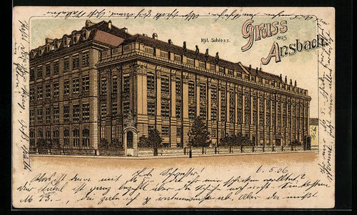 Lithographie ansbach partie - lithographie, ansbach,