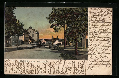 Ansbach straßenpartie mit - ansbach,,