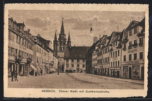 Ansbach ansichtskarte oberer - ansichtskarte,,