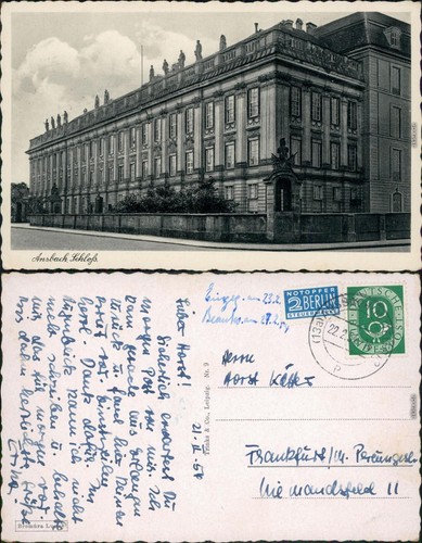 Ansichtskarte ansbach schloß - ansbach,